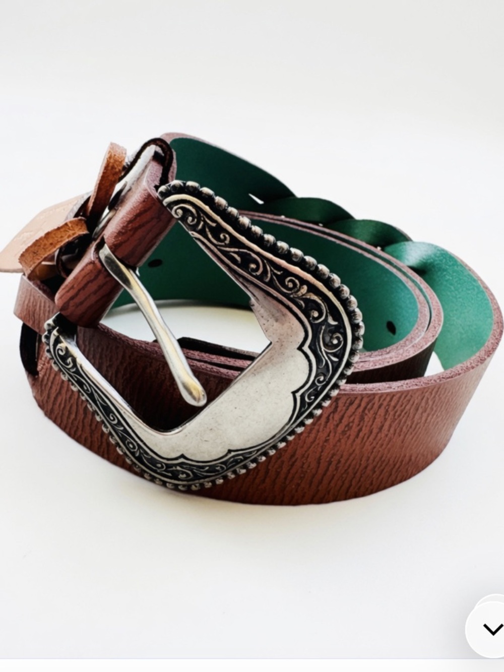 NWT Catchfly 100% Genuine Leather Belt Braided Western